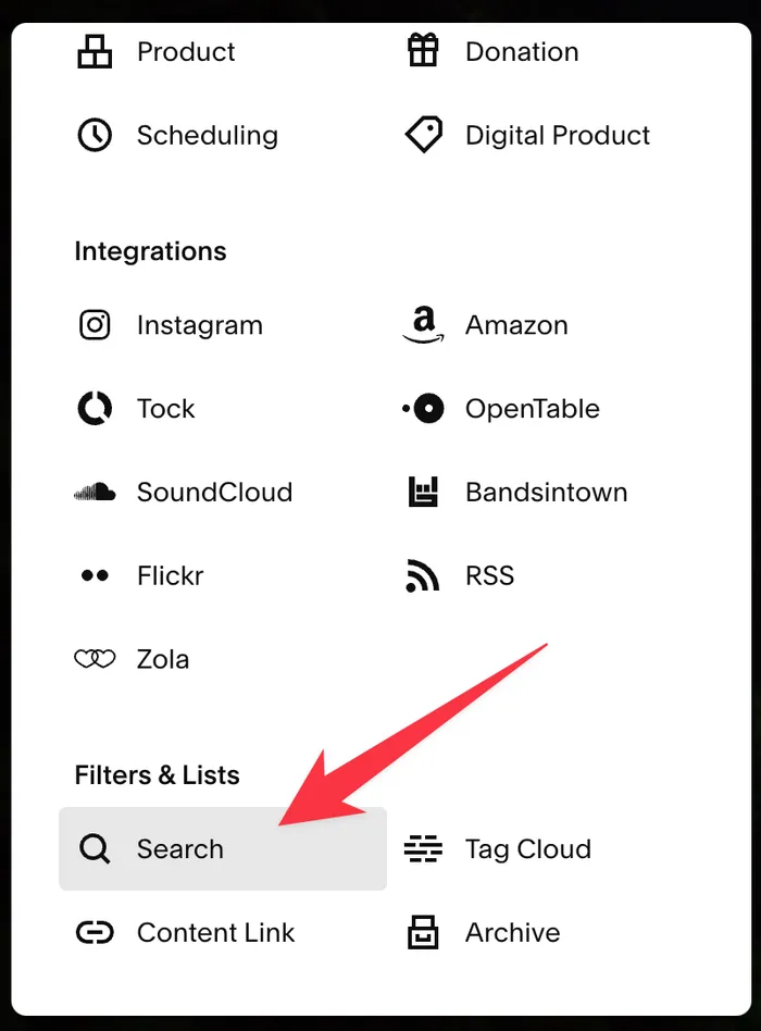 Image showing how to use the search block with Monocle Search