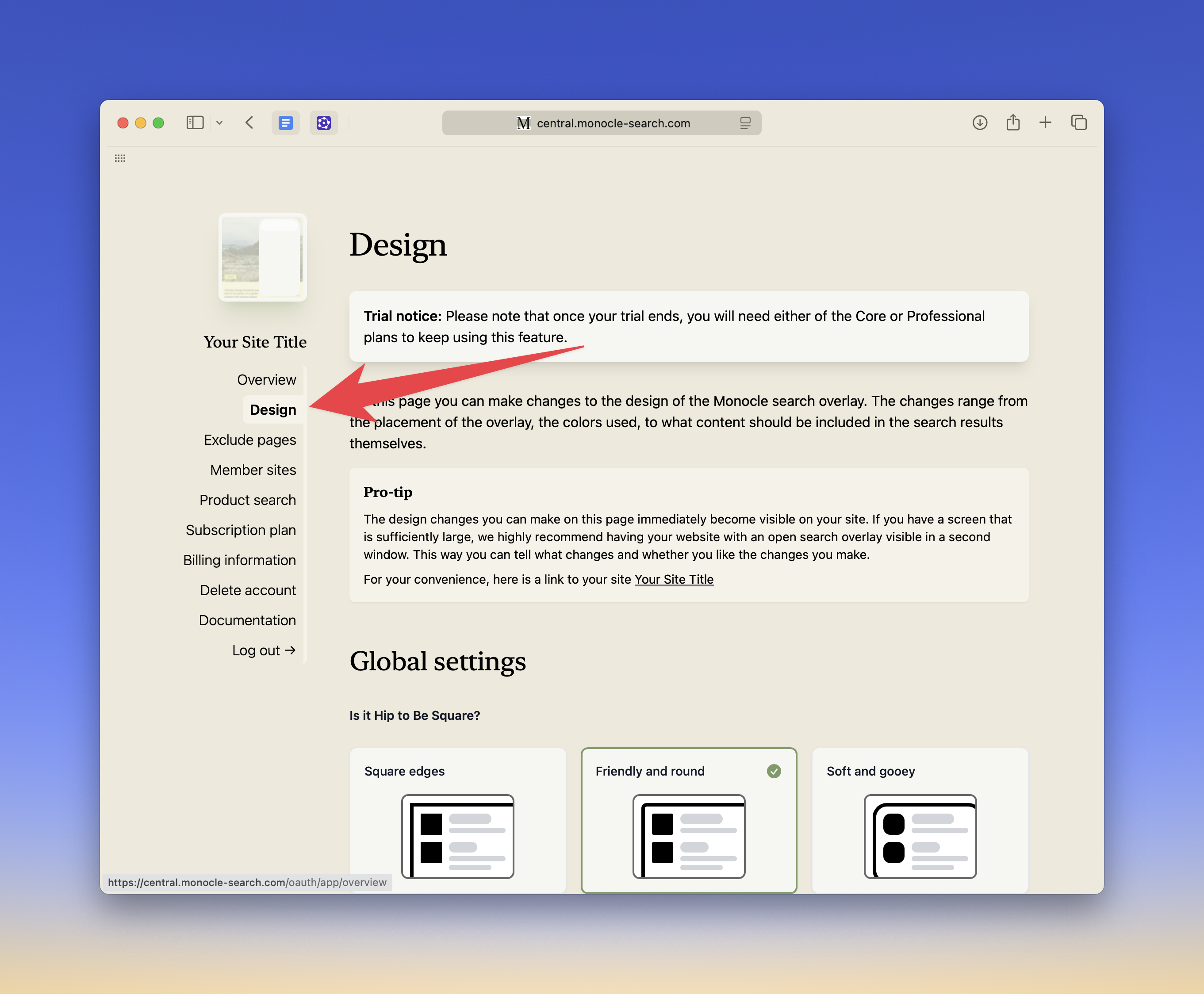 How to find the design editor