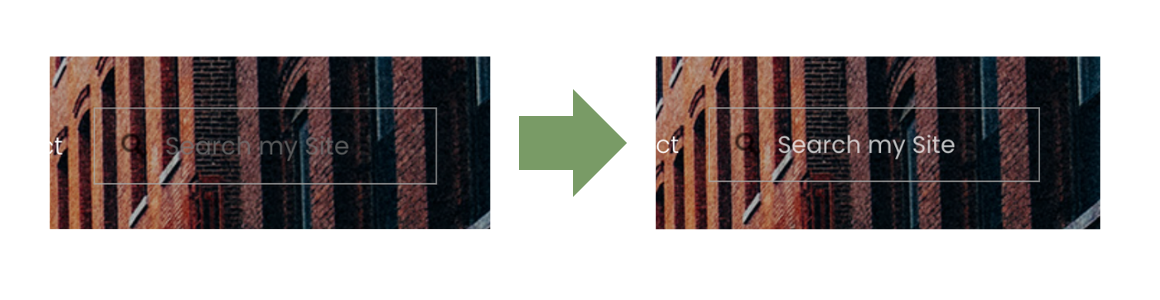 A comparison of two search bars, one with standard grey and one with white placeholder text