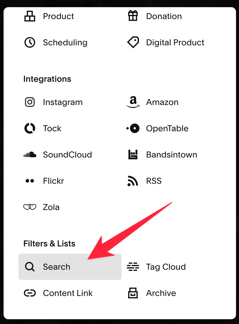 Image showing how to add a search-link